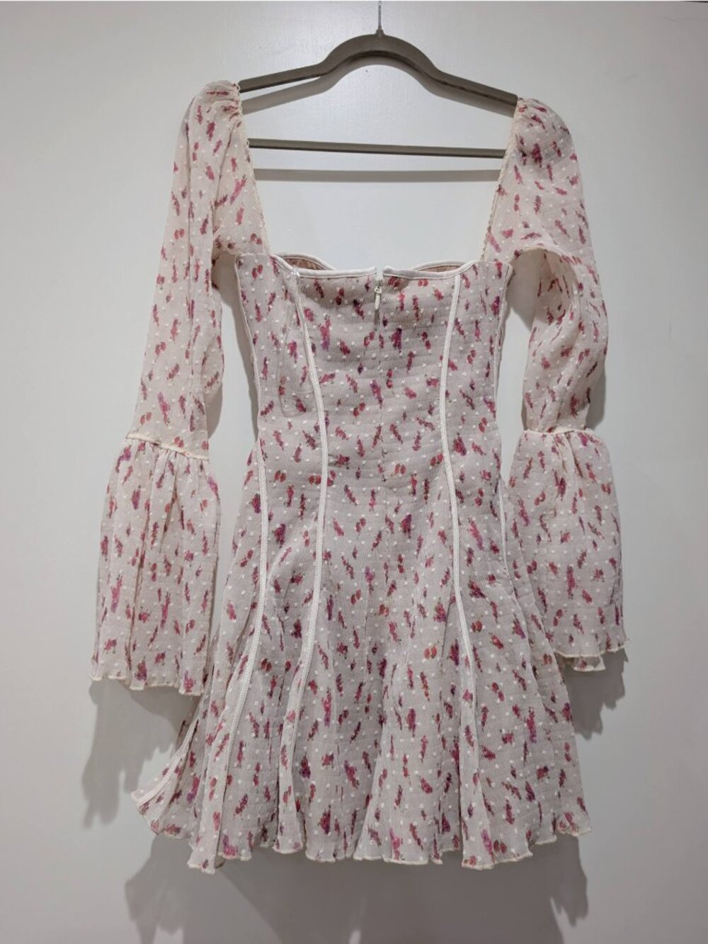 Analissa Vintage Cream Rose Print Corset Mini Dress - Picture 5 of 5